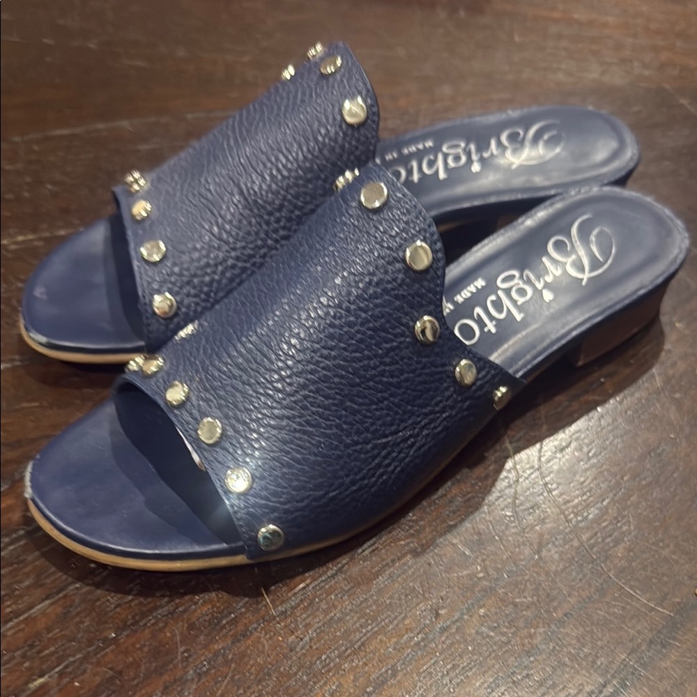 Brighton made in Italy Navy Slide Sandals